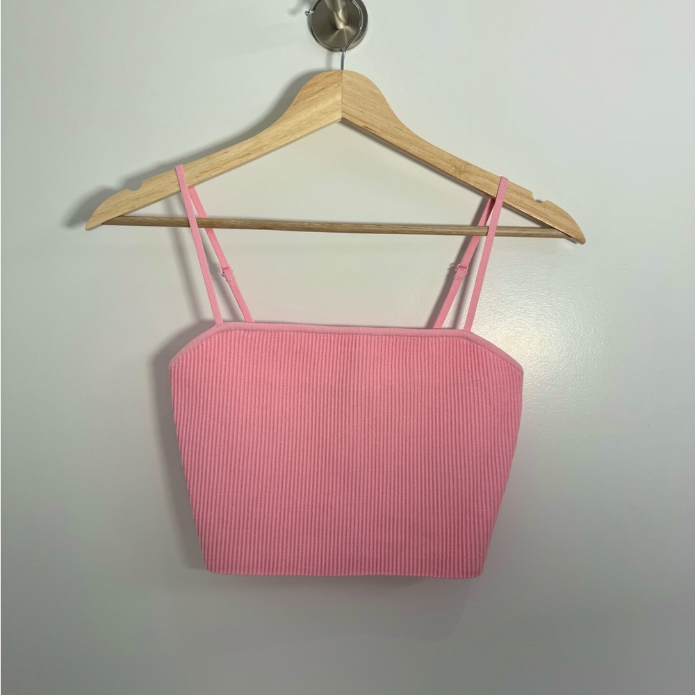 Aritizia Babaton Sculpt Knit Pink Ribbed Camisole